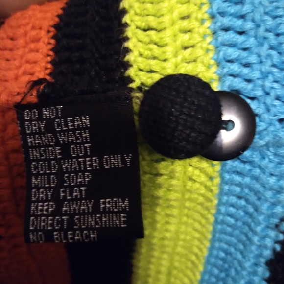 Vintage Berek Beaded Crochet Boho Aztec Cardigan, XL - Picture 12 of 16